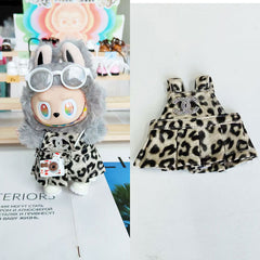 Labubu's clothes cc leopard print skirt and some accessories 17cm Doll clothes