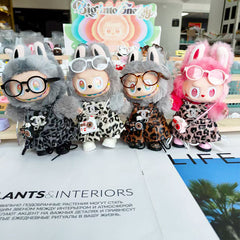 Labubu's clothes cc leopard print skirt and some accessories 17cm Doll clothes