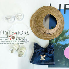 Labubu's clothes Straw hat Overalls and some accessories 17cm Doll clothes