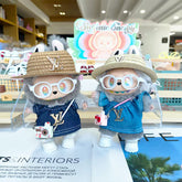 Labubu's clothes Straw hat Overalls and some accessories 17cm Doll clothes