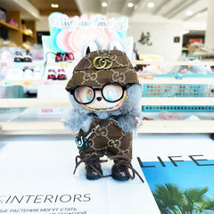 Labubu's clothes cc Denim overalls and some accessories 17cm Doll clothes