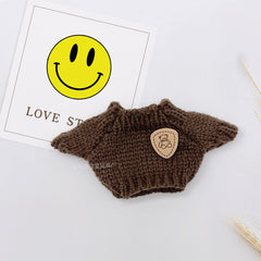 New baby clothes 17cm labubu sweater hat satchel crochet set creative vinyl labubu doll accessories