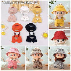 Labubu clothes bucket hat doll overalls hat two-piece set doll doll clothes accessories change