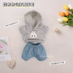 Labubu Clothes Set Fashion Cartoon Hooded Sweater Jeans Cute Doll Doll Baby Clothing Accessories Dress Up