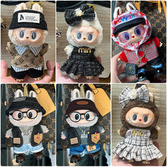 Only clothes are suitable for 17cm Labubu baby clothes, first and second generations labubu blind box pendant, clothes change set.