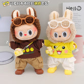Spot Labubu clothes T-shirt casual pants trendy set cute vinyl labubu doll doll replacement