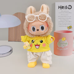 Spot Labubu clothes T-shirt casual pants trendy set cute vinyl labubu doll doll replacement