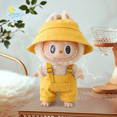 Labubu clothes bucket hat doll overalls hat two-piece set doll doll clothes accessories change