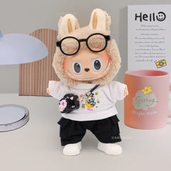 Spot Labubu clothes T-shirt casual pants trendy set cute vinyl labubu doll doll replacement