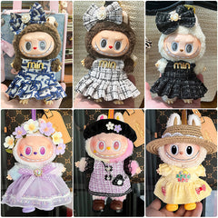 Only clothes are suitable for 17cm Labubu baby clothes, first and second generations labubu blind box pendant, clothes change set.