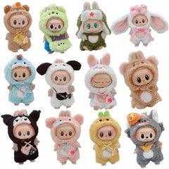 One, two and three generations labubu17cm Labubu clothes 10cm cotton doll cartoon cute plush onesie