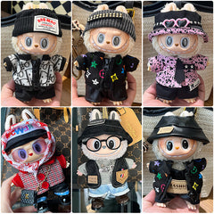 Only clothes are suitable for 17cm Labubu baby clothes, first and second generations labubu blind box pendant, clothes change set.