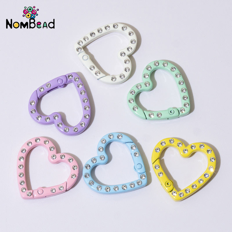 Love studded with diamonds Key Ring Jewelry Accessories For DIY Phone Chains