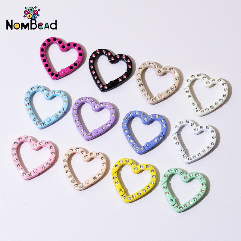 Love studded with diamonds Key Ring Jewelry Accessories For DIY Phone Chains