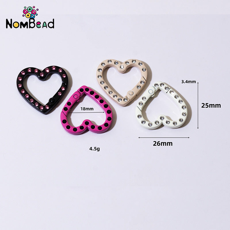 Love studded with diamonds Key Ring Jewelry Accessories For DIY Phone Chains