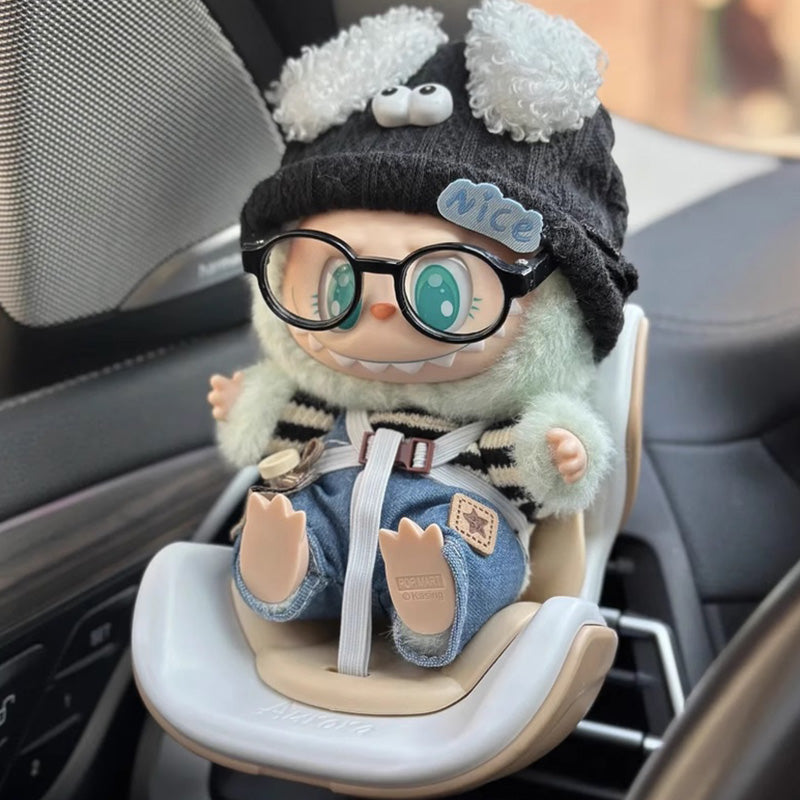 Labubu toy safety seat, air conditioning vent, cute car ornament pendant, car decoration safety seat