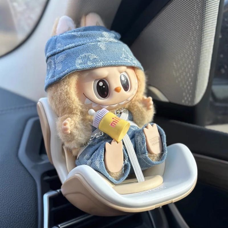 Labubu toy safety seat, air conditioning vent, cute car ornament pendant, car decoration safety seat
