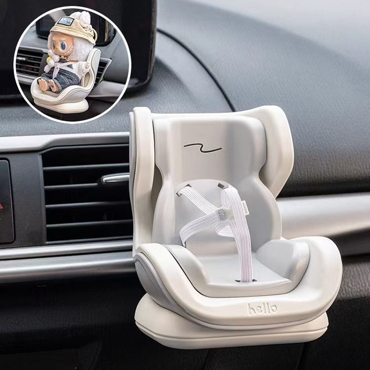 Labubu toy safety seat, air conditioning vent, cute car ornament pendant, car decoration safety seat