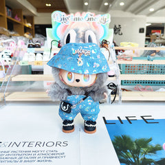 Labubu's clothes jadior Denim overalls and some accessories 17cm Doll clothes