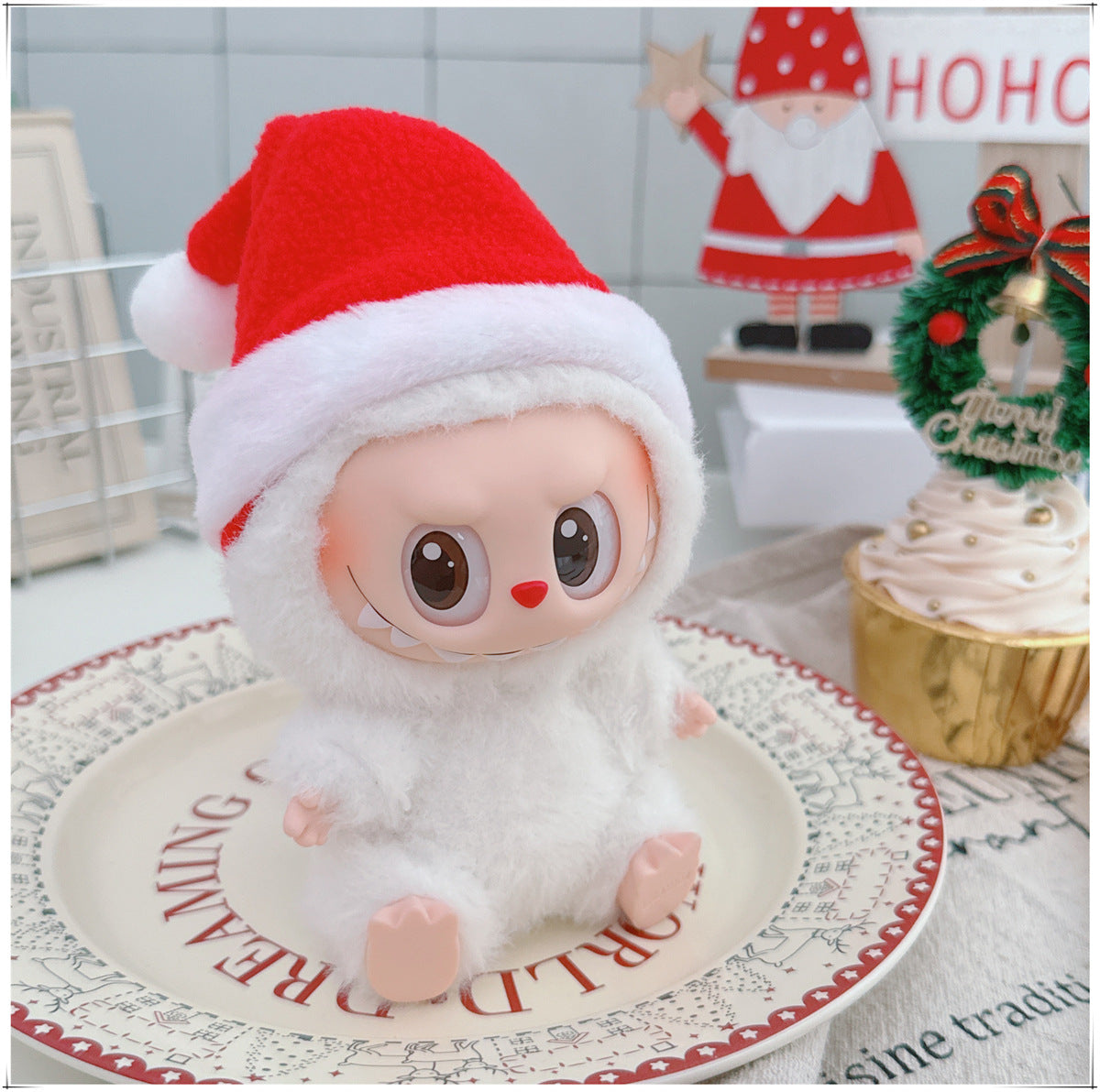 One, two and three generations labubu17cm Labubu clothes 10cm cotton doll cartoon cute plush onesie