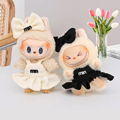 Spot first and second generation labubu Labubu baby clothes, Xiaoxiangfeng princess skirt, overalls, hats, dolls, big-name sets