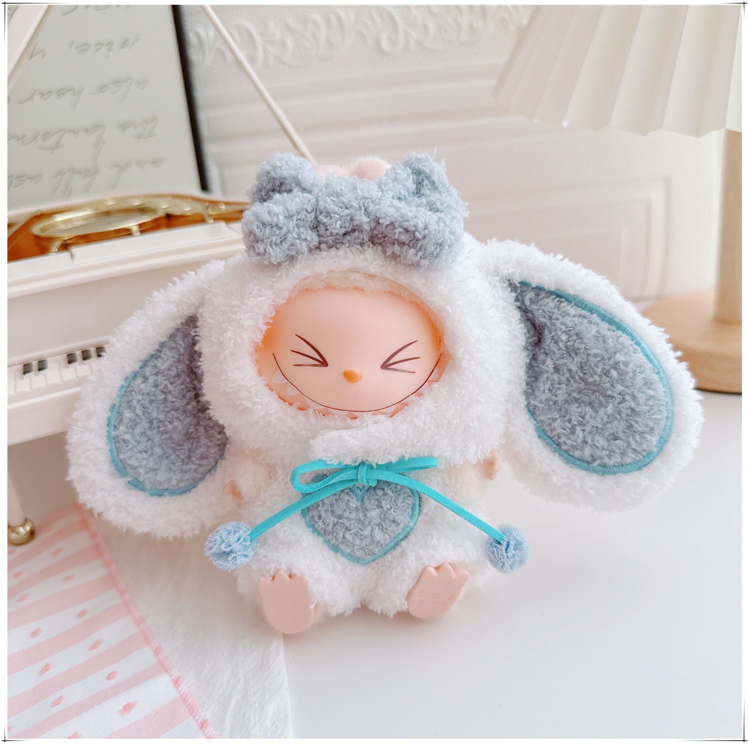 One, two and three generations labubu17cm Labubu clothes 10cm cotton doll cartoon cute plush onesie