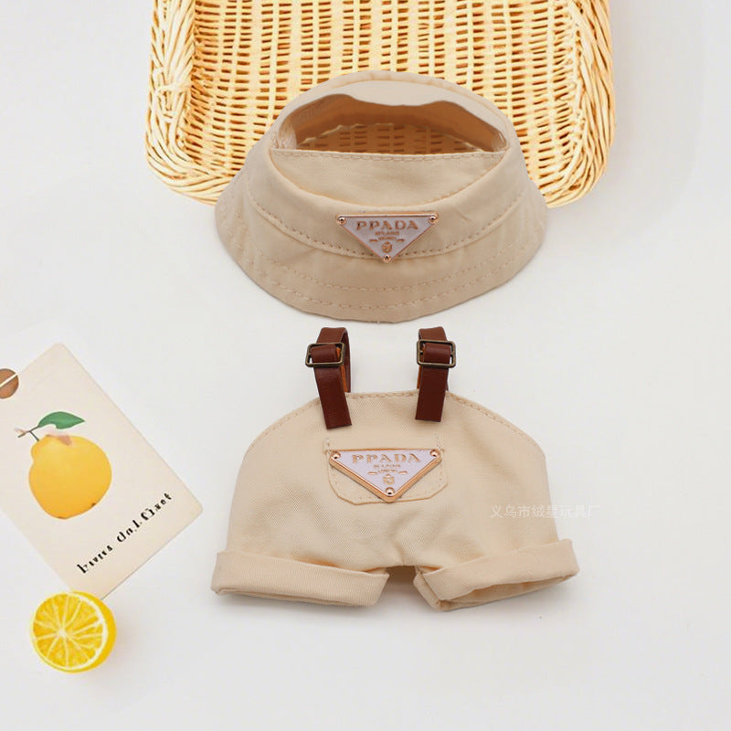 Labubu clothes bucket hat doll overalls hat two-piece set doll doll clothes accessories change
