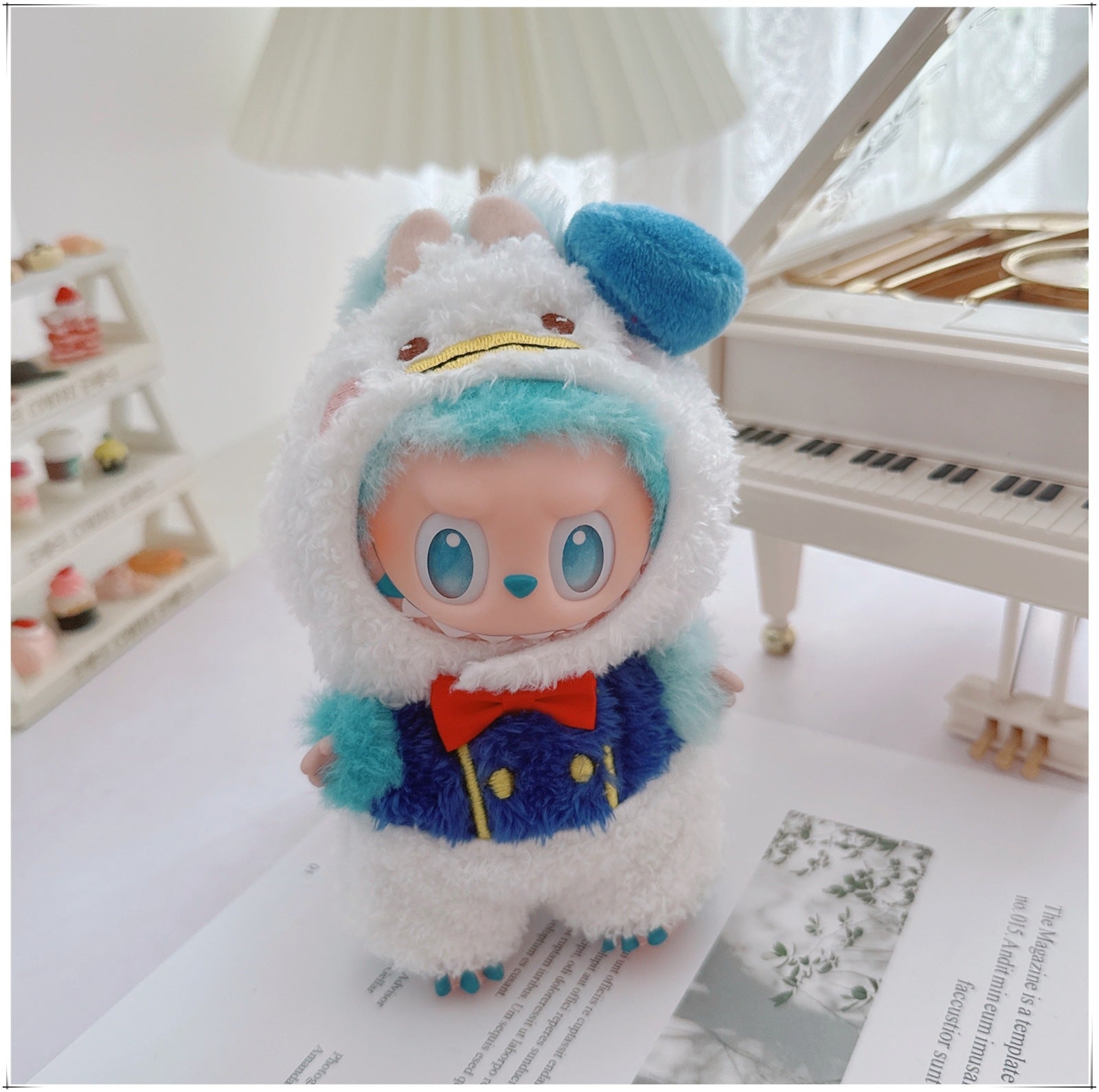 One, two and three generations labubu17cm Labubu clothes 10cm cotton doll cartoon cute plush onesie