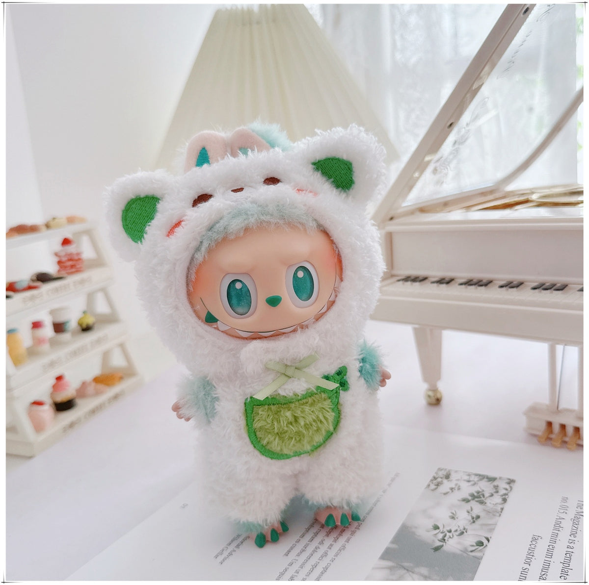One, two and three generations labubu17cm Labubu clothes 10cm cotton doll cartoon cute plush onesie
