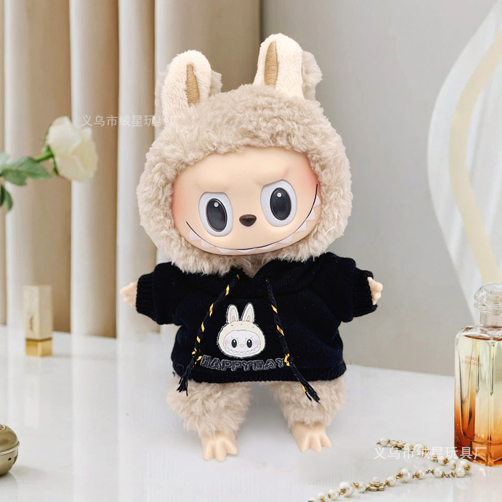 Labubu Clothes Set Fashion Cartoon Hooded Sweater Jeans Cute Doll Doll Baby Clothing Accessories Dress Up