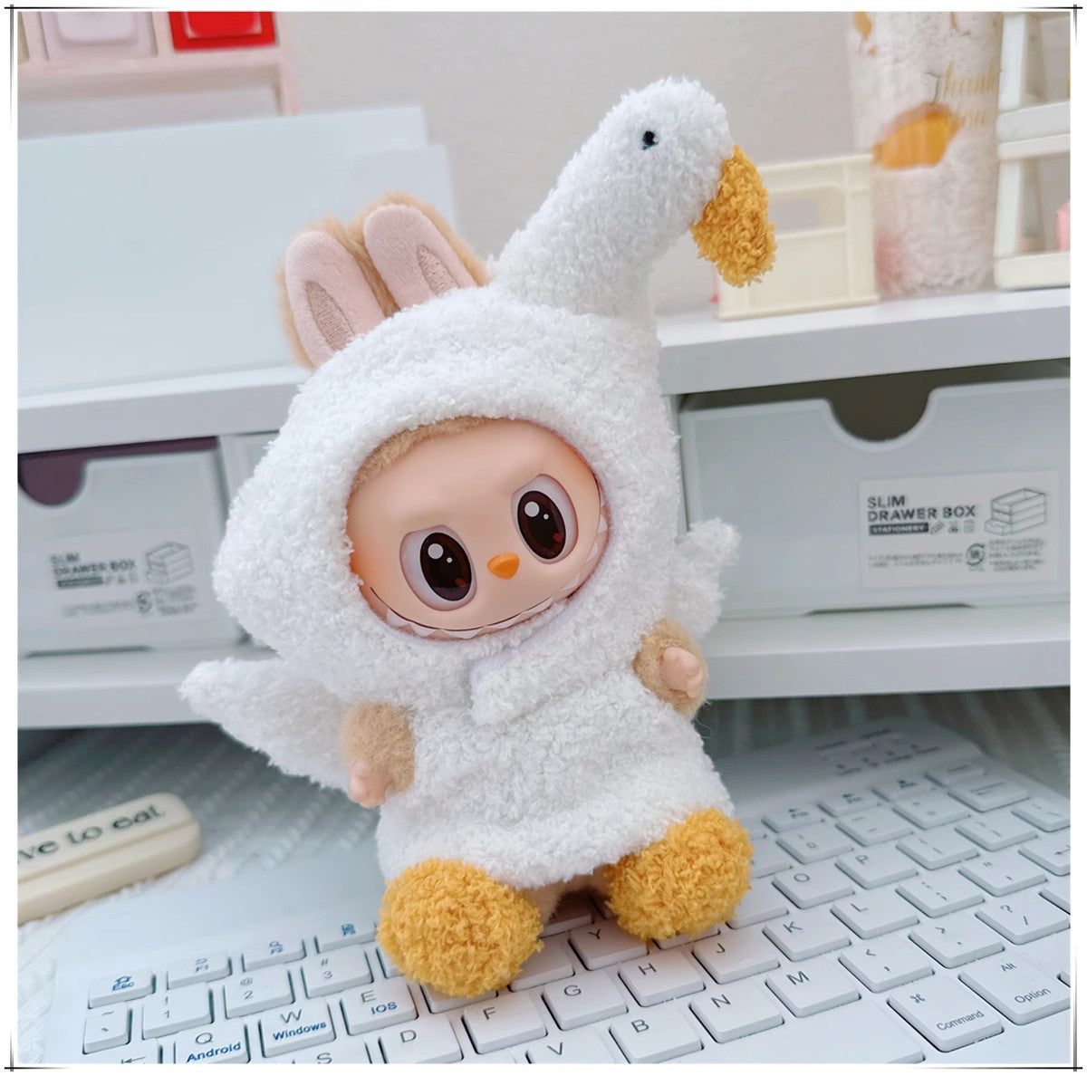 One, two and three generations labubu17cm Labubu clothes 10cm cotton doll cartoon cute plush onesie