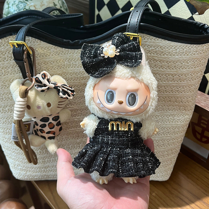 Only clothes are suitable for 17cm Labubu baby clothes, first and second generations labubu blind box pendant, clothes change set.