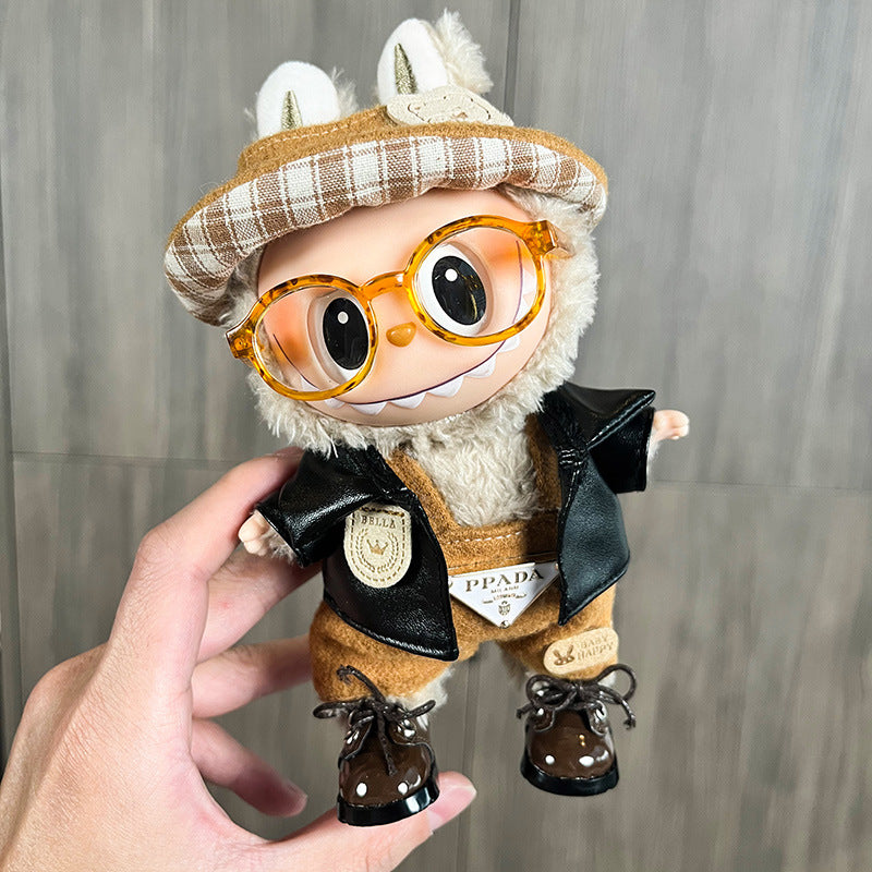Only clothes are suitable for 17cm Labubu baby clothes, first and second generations labubu blind box pendant, clothes change set.