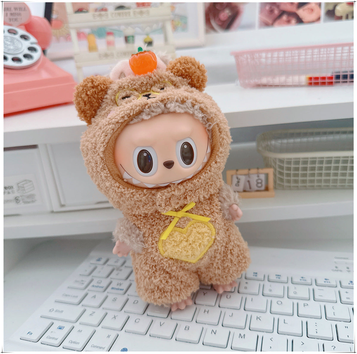 One, two and three generations labubu17cm Labubu clothes 10cm cotton doll cartoon cute plush onesie
