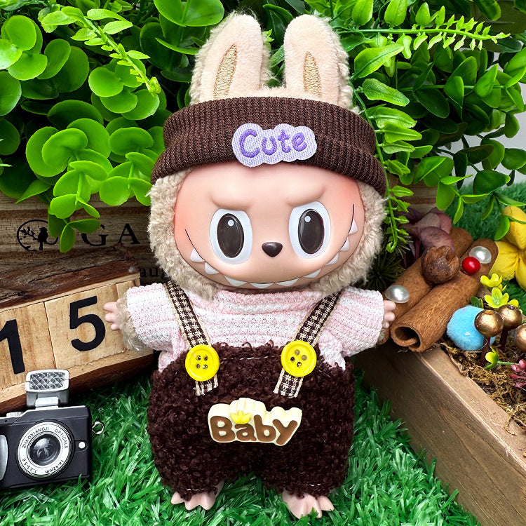 Suitable for labubu clothes labubu baby clothes 17cm plush vinyl can be worn for the first and second generations