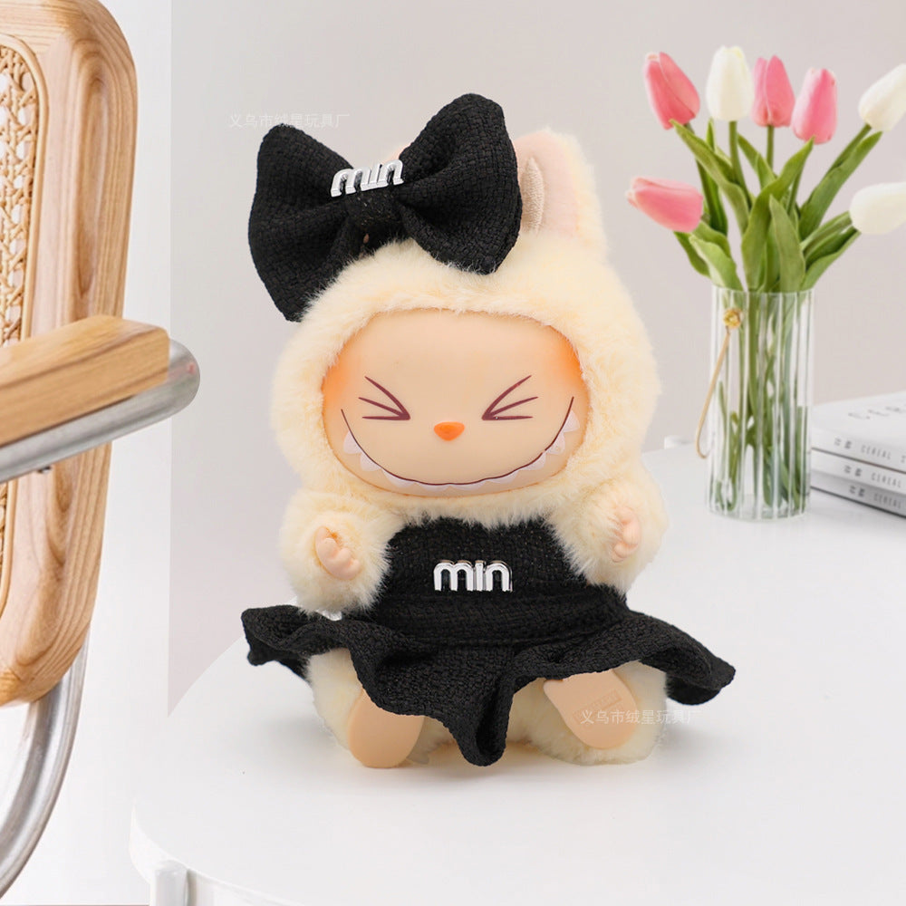 Spot first and second generation labubu Labubu baby clothes, Xiaoxiangfeng princess skirt, overalls, hats, dolls, big-name sets