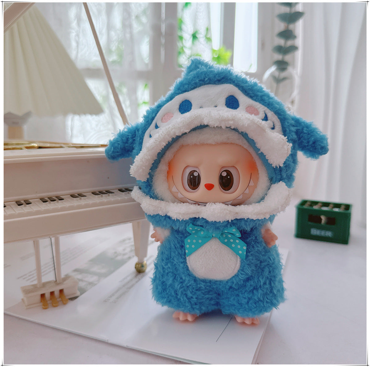 One, two and three generations labubu17cm Labubu clothes 10cm cotton doll cartoon cute plush onesie