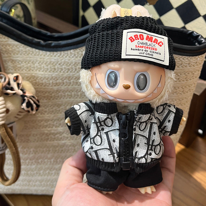 Only clothes are suitable for 17cm Labubu baby clothes, first and second generations labubu blind box pendant, clothes change set.