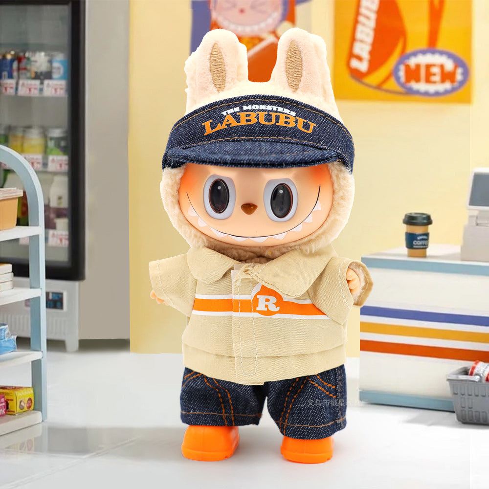 Spot Labubu baby clothes vinyl doll labubu convenience store clothes set plush doll change clothes