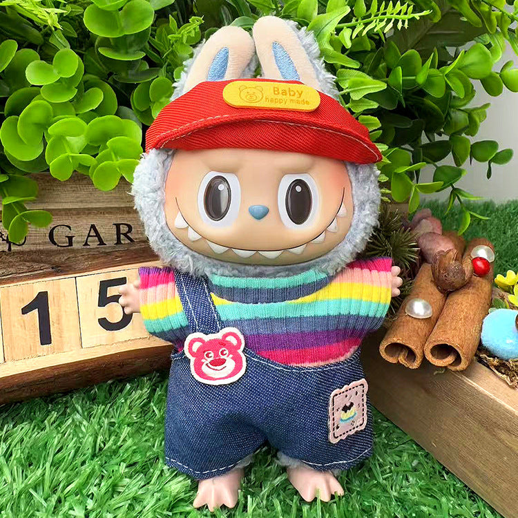 Suitable for labubu clothes labubu baby clothes 17cm plush vinyl can be worn for the first and second generations