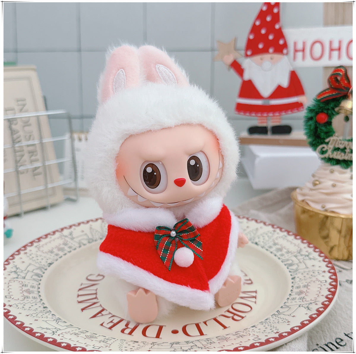 One, two and three generations labubu17cm Labubu clothes 10cm cotton doll cartoon cute plush onesie