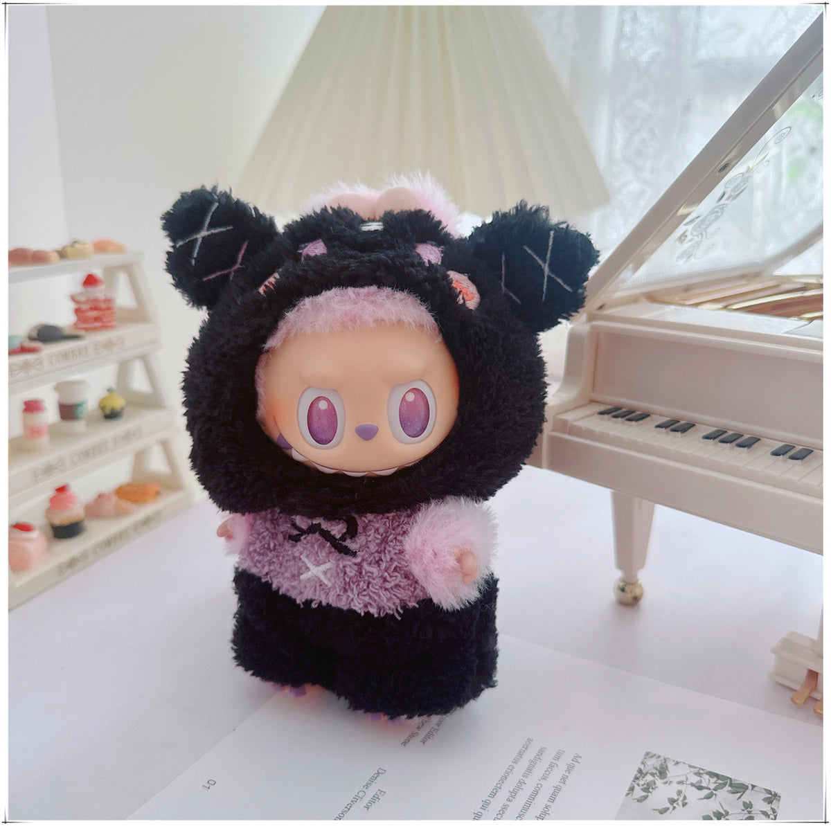 One, two and three generations labubu17cm Labubu clothes 10cm cotton doll cartoon cute plush onesie