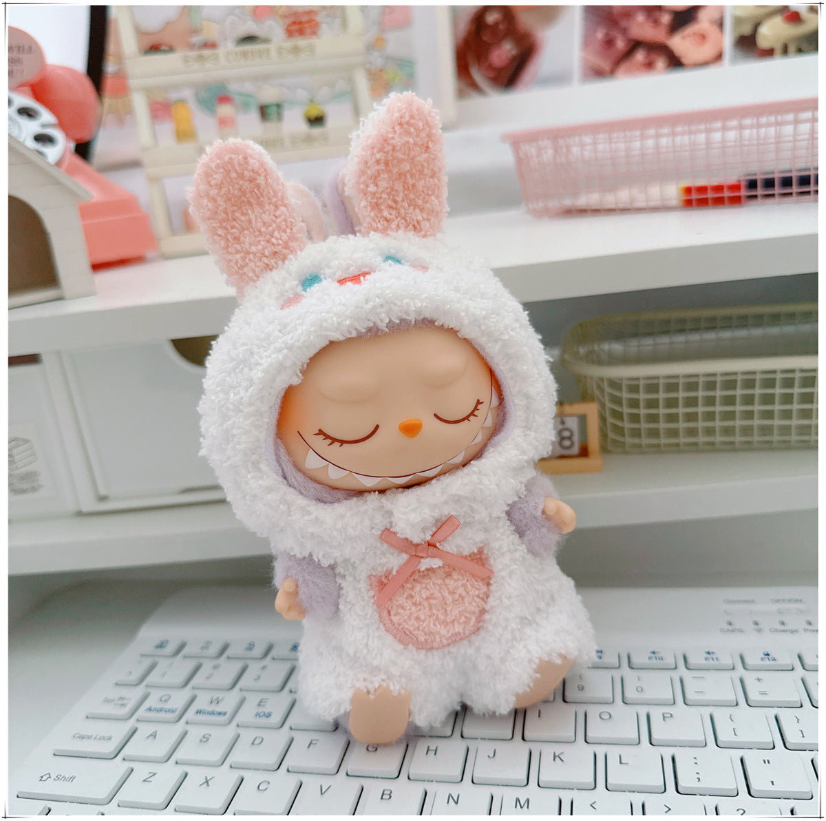 One, two and three generations labubu17cm Labubu clothes 10cm cotton doll cartoon cute plush onesie