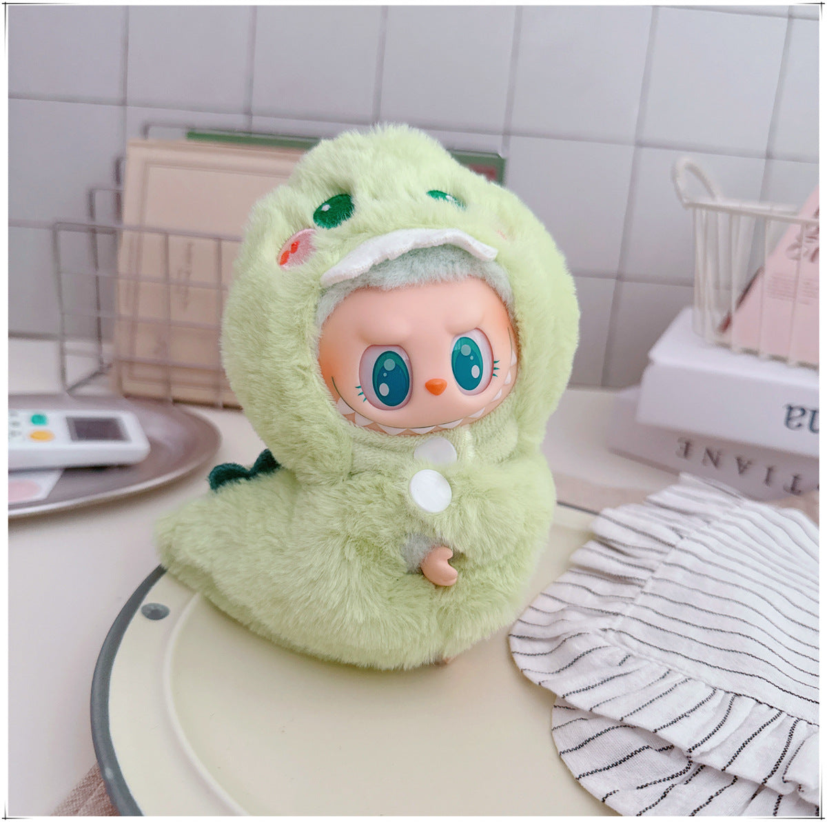 One, two and three generations labubu17cm Labubu clothes 10cm cotton doll cartoon cute plush onesie