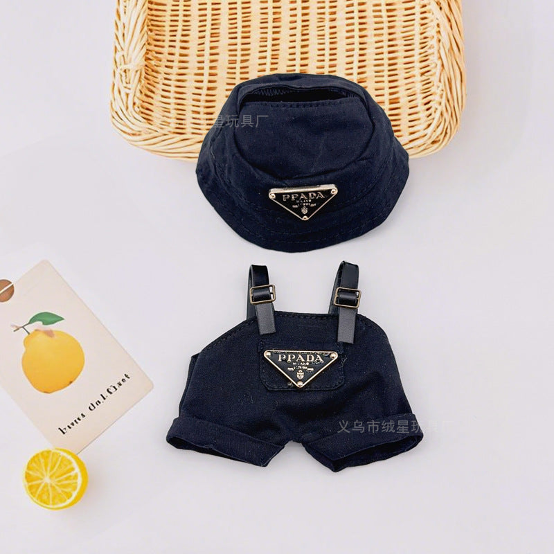 Labubu clothes bucket hat doll overalls hat two-piece set doll doll clothes accessories change