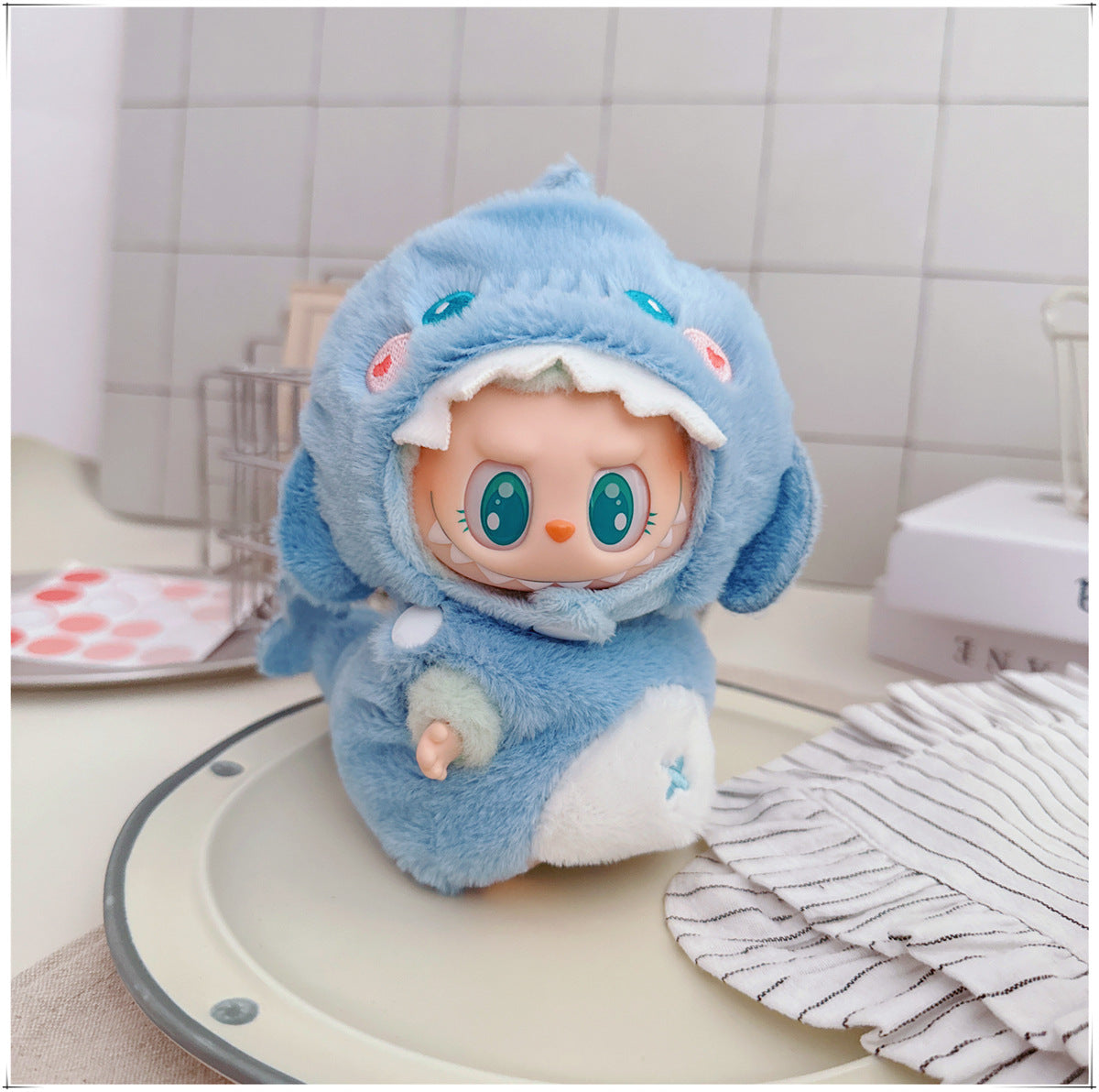 One, two and three generations labubu17cm Labubu clothes 10cm cotton doll cartoon cute plush onesie