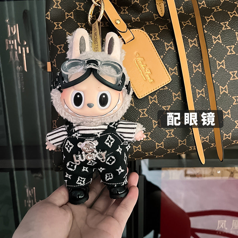 Only clothes are suitable for 17cm Labubu baby clothes, first and second generations labubu blind box pendant, clothes change set.
