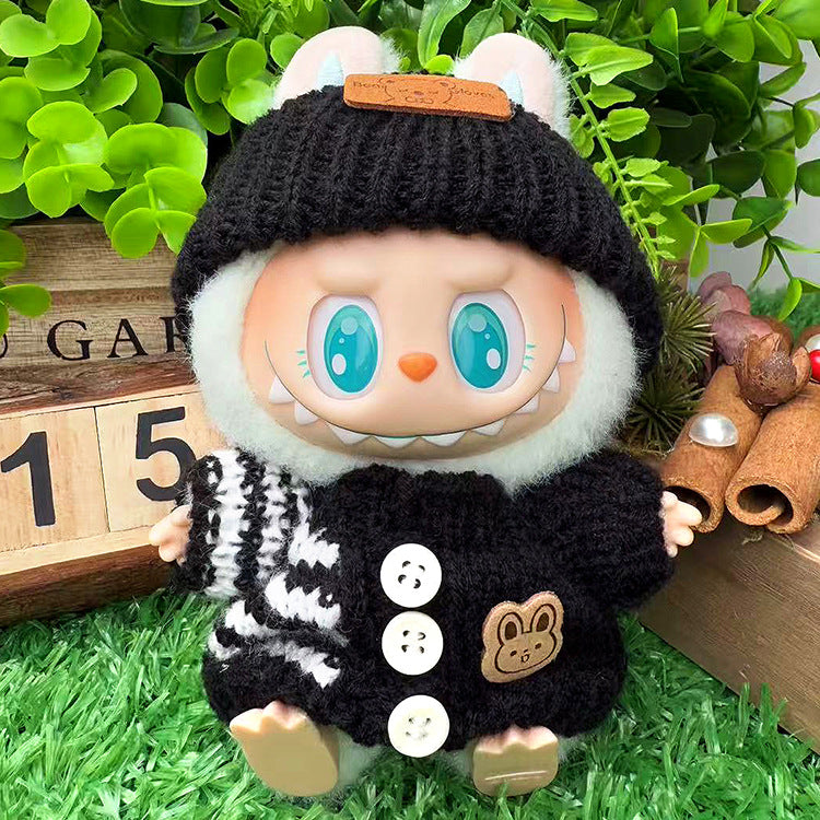 Suitable for labubu clothes labubu baby clothes 17cm plush vinyl can be worn for the first and second generations