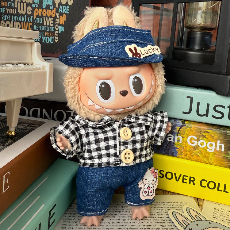 Suitable for labubu clothes labubu baby clothes 17cm plush vinyl can be worn for the first and second generations