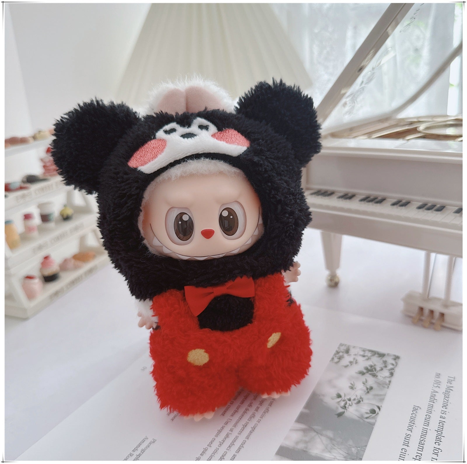 One, two and three generations labubu17cm Labubu clothes 10cm cotton doll cartoon cute plush onesie